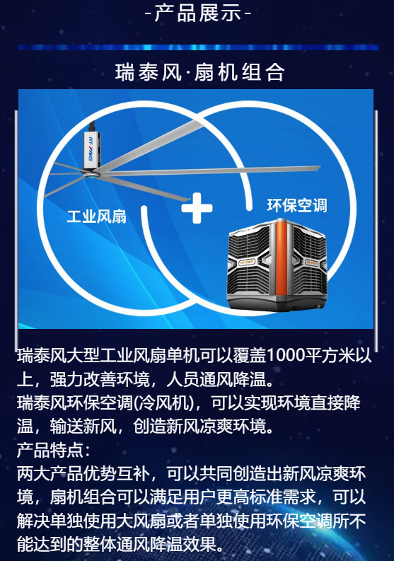 大型鋼結(jié)構(gòu)廠房降溫,大型鐵皮廠房降溫通風,高大型倉庫倉儲中心降溫通風,高大型空間降溫,湖北廠房降溫，瑞泰風扇機組合
